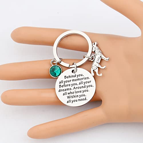 Feelmem Wolf Gifts Spirit Animal Wolf Inspirational Jewelry Student Graduation Gifts Behind You All Your Memories Keychain For Wolf Lovers (Wolf-Ky) #TOP6
