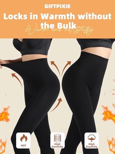 Fleece Lined Tights for Women, Opaque Thermal Pantyhose, Thick Stretch Winter Leggings in Classic Colors4