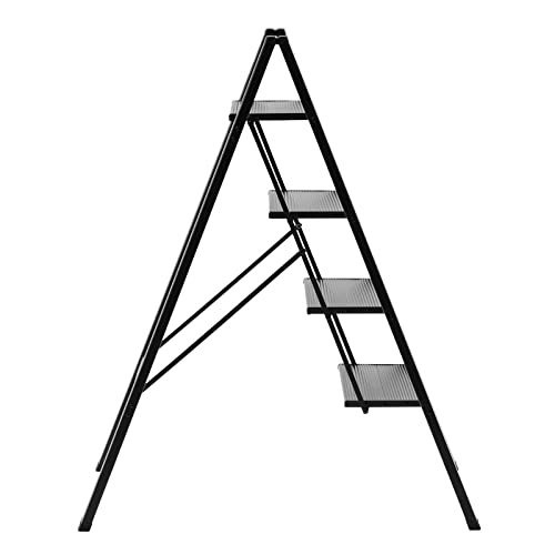 Escalera de 4 escalones ligera de aluminio con pedal antideslizante de alta resistencia 5