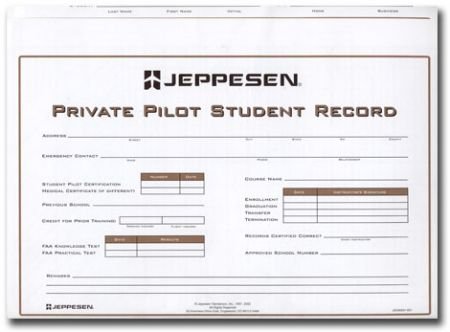 Carpeta de Registro para Piloto Privado Jeppesen Paquete de Diez
