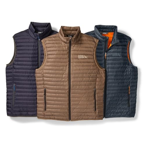 Eddie Bauer Colete masculino Microlight Down, Verde escuro, P