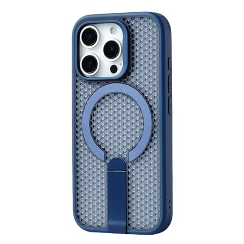 Sanlinba iPhone 16E 用 ケース MagSafe対応 放熱 冷却 薄型 クリア メッシュ 耐衝撃 マグネット ケース スタンド付き ワイヤレス充電対応 エッジの滑り止め 指紋防止 カバー