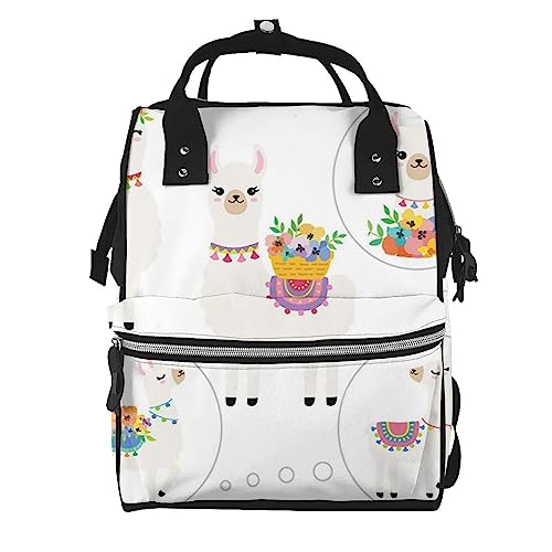 Sac à dos à langer imprimé lama pour emporter toutes les affaires de bébé