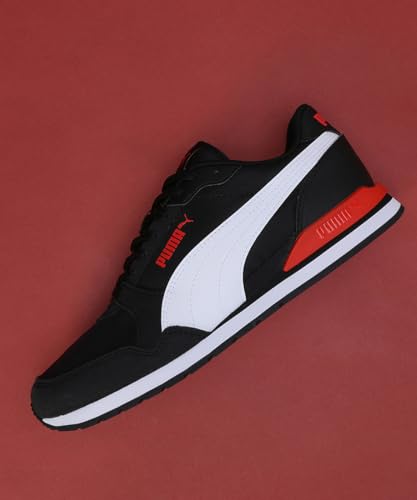 Image of Puma Unisex-Adult ST Runner v3 NL Black-White-Red Sneaker - 10 UK (38485726)