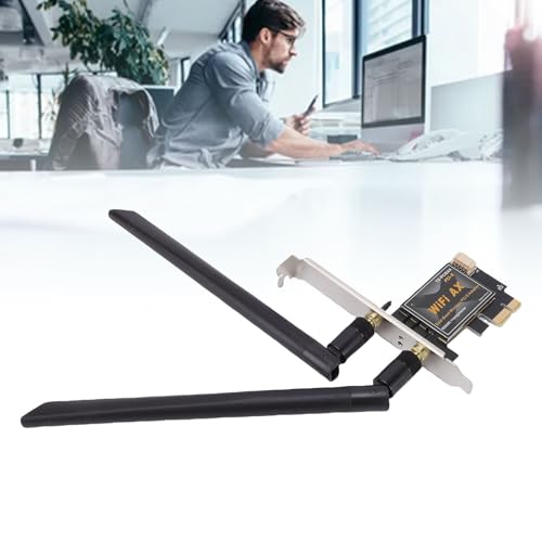 Tarjeta WiFi 6 PCIe para PC de Escritorio, Adaptador Inalámbrico de Banda Dual 2.4GHz 5GHz, Bluetooth 5.4, NGFF M.2, con Doble Antena 8dBi, Cifrado WPA3 miniatura 5