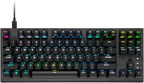 Corsair K60 RGB TKL RGB Tenkeyless Optical-Mechanical Wired Gaming Keyboard - OPX Switches...