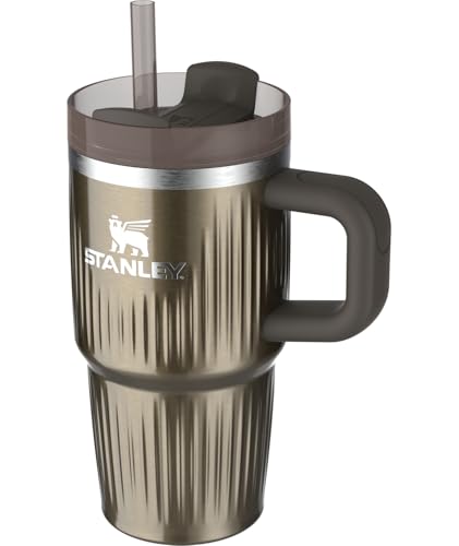 Image of STANLEY Quencher H2.0 Tumbler with Handle and Straw 20 oz | Flowstate 3-Position Lid | Cup Holder Compatible for Travel | Insulated Stainless Steel Cup | BPA-Free | Fluted Gunmetal Shine
