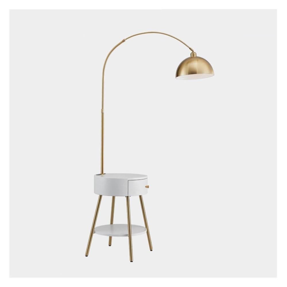 Jian1004 Floor Lamp, Modern Table Lamp Combo with Charging Station, LED Desk & End for Bedroom(White)
