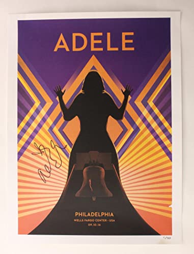 ADELE ADKINS SIGNED AUTOGRAPH 18X24 CONCERT TOUR POSTER PHILADELPHIA 9/12/16 W/ JAMES SPENCE JSA LETTER OF AUTHENTICITY - POP MUSIC SUPERSTAR, GRAMMY WINNER & LEGENDARY SONGWRITER 19 21 25 30, ROLLING IN THE DEEP, SOMEONE LIKE YOU, SKYFALL, HELLO, EASY ON ME