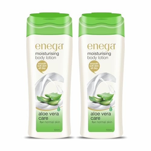 Image of Enega Aloe Vera Care for Normal Skin Non Grassy & Deep Nourish Moisturizing Body Lotion for Men & Women -100 ML (Pack of 2)