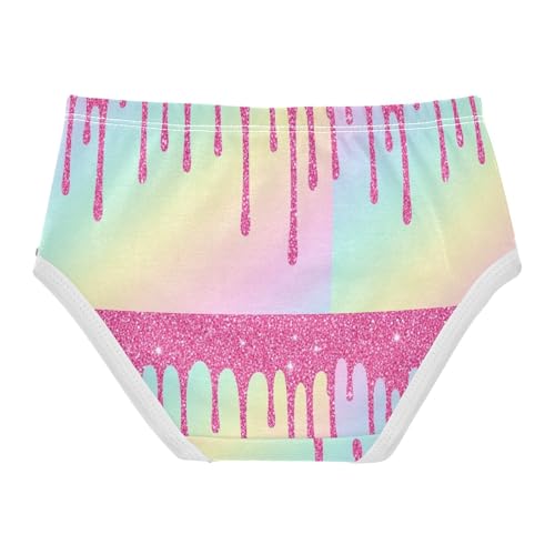 Joisal Toddler Girls Underwear 2t Cotton Panties Little Girl Artistic Kids Briefs Undies Cartoon Rainbow Drips2