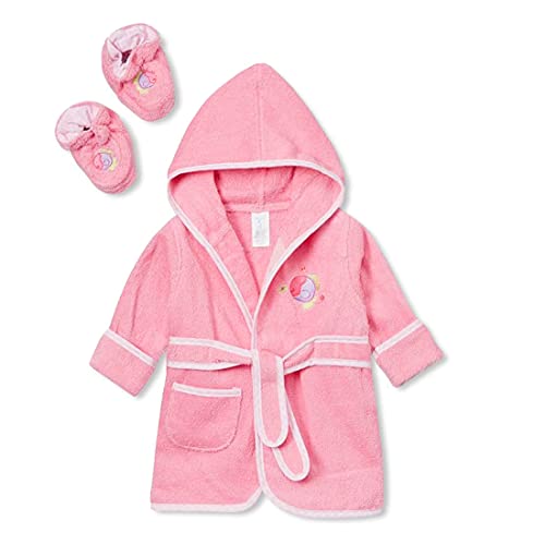 Image of Spasilk 100% Cotton Hooded Terry Bathrobe with Booties Baby One Size Gifts — Shower