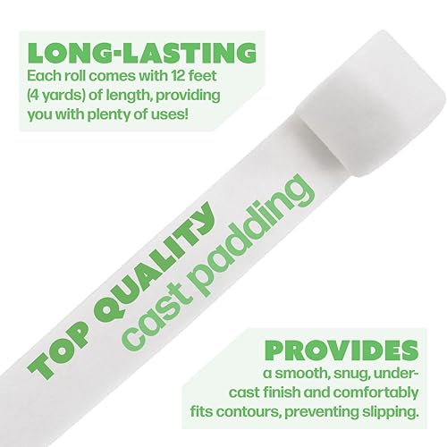 Cast Padding 12 Rolls 2” x 12ft, Individually Wrapped, Undercast Padding, Gauze Bandage for Halloween Wrap Bandage Art Projects, Body Casts, Mask Making, Hobby Craft, Wound Care, Orthopedic miniatura 3
