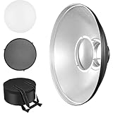 SOONPHO 55CM オパライト ビューティーディッシュ Bowensマウント 白い柔らかい布 ハニカムグリッド 収納バッグ付き ストロボ 定常光ライト ポートレート モデル撮影