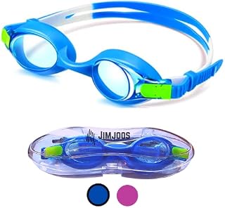 JIMJOOS Swimming Goggles For Kids - Anti Fog, Waterproof, UV Resist Swim Goggles - Quick Adjustable Strap and No Leaking Kids Goggles For All Ages With Protective Case
