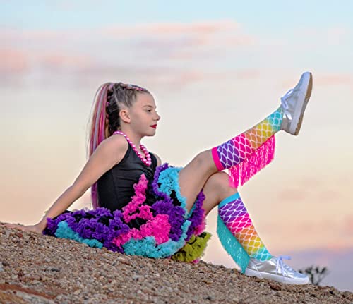 Image of MADMIA Mermaid Knee-High Socks - Colorful Dress-Up Socks for Kids & Adults, Fun Crazy Sock Day Gift