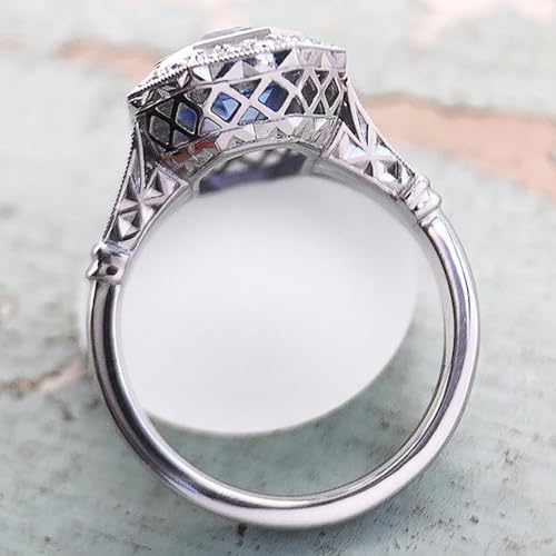 Luxury Women's Blue Cubic Zirconia Rings for Anniversary Party Fashion Engagement Accessories4