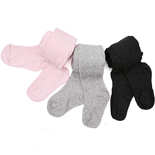 Techcity Girls Tights Toddler Seamless Leggings Pantyhose Cotton Cable Knit Pants Stockings For Girls 2-14 Years thumb #3