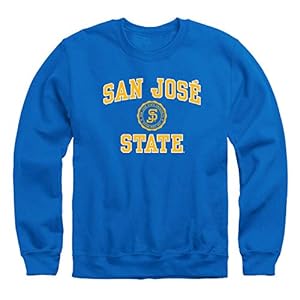 Barnesmith San Jose State University SJSU Spartans Adult Unisex Crewneck Sweatshirt, Heritage, Royal Blue, Small