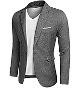 COOFANDY Heren Blazer Sportief Casual Jasje 1 Knoops Suit Blazer voor Mannen Donkerblauw 3XL