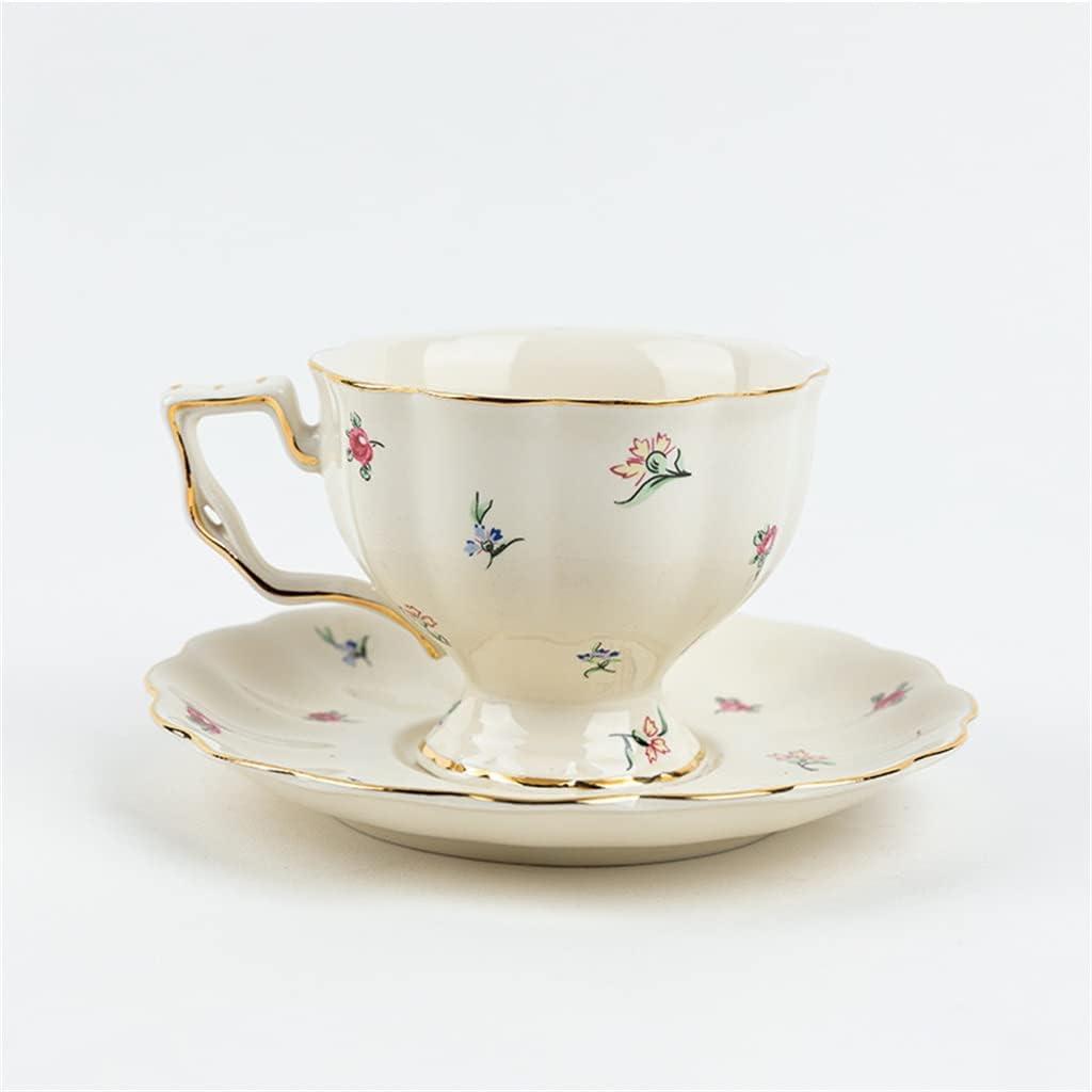 Teaware Cafe Party Teapot Coffee Cup Saucer Set English Afternoon Tea Black Ceramic Mug Porcelain(E)