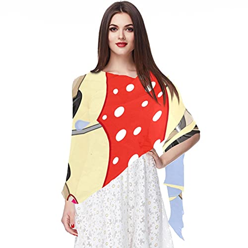 Dos perros con paraguas para mujer, suave gasa pashmina chal, bufanda para dama de honor, boda, fiesta, vestido de noche, Multicolor