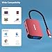 BENFEI USB C HUB 4in1,USB C Multiport-Adapter mit 4K HDMI/ 1080P VGA/ 5Gbps USB 3.0 Data Port/Typ C 60W Power Delivery, kompatibel für iPhone 15 Pro/Max MacBook Pro/Ai iPad Pro iMac Galaxy S23, Rot