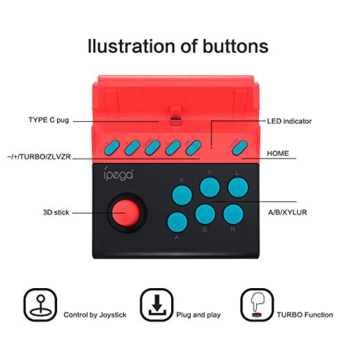 Mini Arcade Stick for Nintendo Switch, Mini Fighting Stick for Nintendo Switch Fighting Games - Thumbnail 3