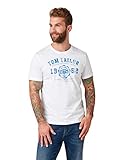 mit Logo-Print vorne  TOM TAILOR Herren T-Shirts/Tops T-Shirt mit Logo-Print White,XXL