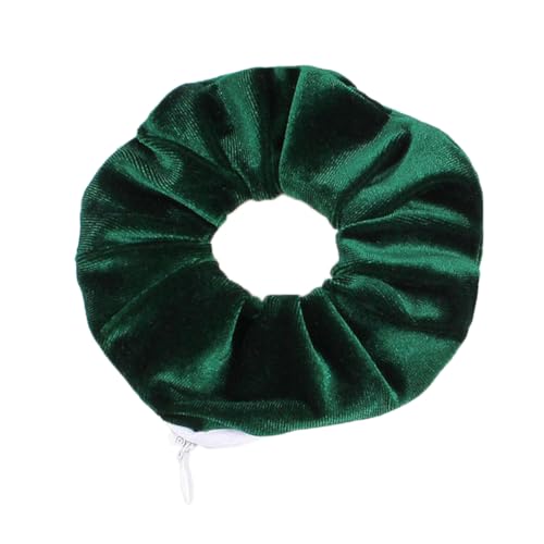 Pack of 3 Colourful Velvet Scrunchies Hair Scrunchies Elastic Hair Bands Women Ponytail Headdress Hair Clips for Girls and Women Hair Accessories with Hidden Zip Pocket