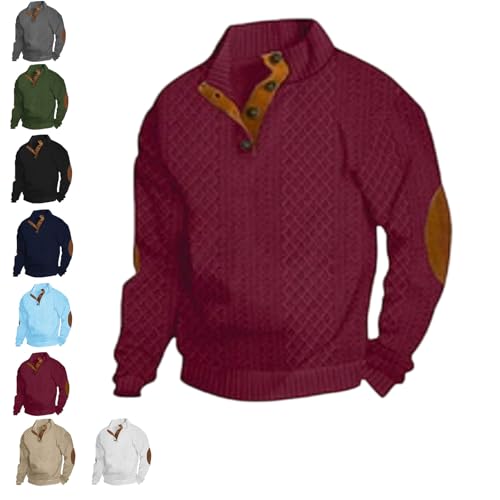 Men's Outdoor Casual Stand Button Long Sleeve Sweater,Men's Outdoor Casual Stand Button Long Sleeve Sweater