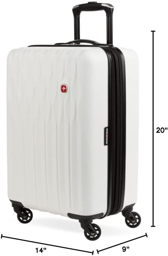 SwissGear 8018 Hardside Expandable Luggage with Spinner Wheels, White, Carry-On 20-Inch - Image 7