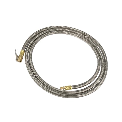 ACROPIX Flexible Stainless Steel 200cm 79" Tire Valve Connect Pipe Air Chuck Inflator Compressor Pump Extension Hose for Car Motorbike Bike Quick Connect Car Parts