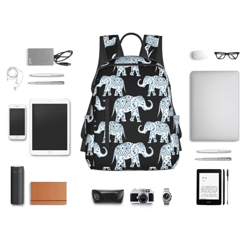 Sac à dos léger imprimé éléphant ergonomique pour éviter le mal de dos