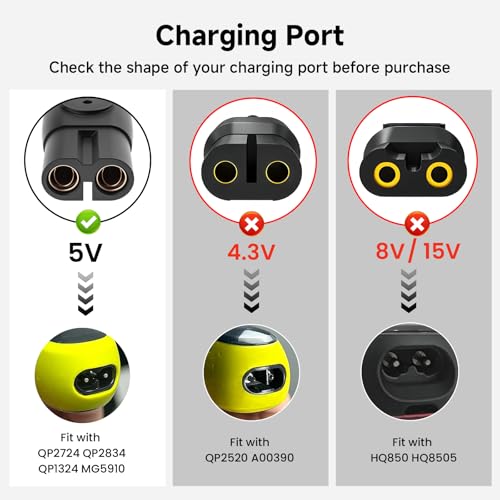 Image of 5V USB Charger Cable for Philips Norelco One Blade Charger,5V USB Charging Cable Compatible with Philips Norelco One Blade MG5910 MG7910 MG9510QP2724 QP2834 QP6531 Shaver Replacement Charger