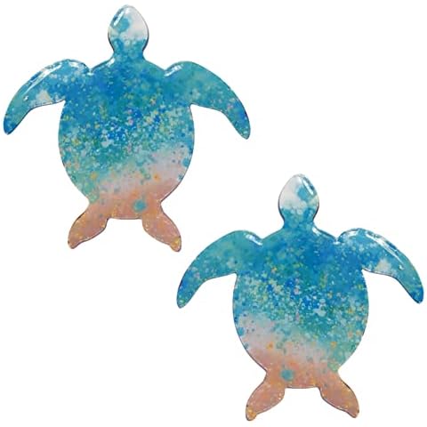 Sonoran Souvenirs Honu Turtle Magnetic Screen Saver for Lanai Sliding Door, Heavy Duty Gloss Finish, Prevents Accidents, 4" W x 4" H, 2 Matching Die-Cut Magnets, Indoor/Outdoor Curtains, Home Decor Cover
