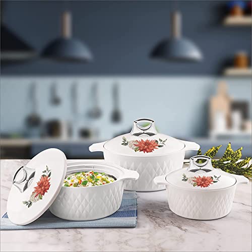 Tmvel Casserole Hotpot, Stainless Steel Insulated Hot Pot, Food Warmer, Keeps Food Warm For Hours Set (2500Ml, 3500Ml, 5000Ml) (Beige) #TOP5