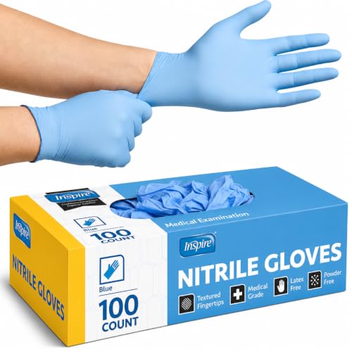 Image of Inspire Black Nitrile Disposable Gloves | 4.5 Nitrile Disposable Safety Medical Cooking Cleaning Gloves