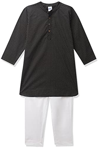 Image of Amazon Brand - Jam & Honey Cotton Boy Festive Printed Kurta And Pyjama Set Which Is Both Comfortable And Stylish