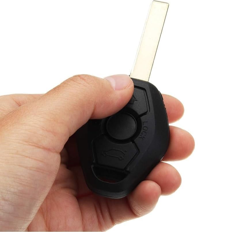 Carcasa Mando Llave del Coche 3 Botones Compatible con BMW Serie 7, Serie 3, E38, E39, E46, E60, E61, E81, E83, E85, X3, X5, Z3, Z4 - sin contactos de pila