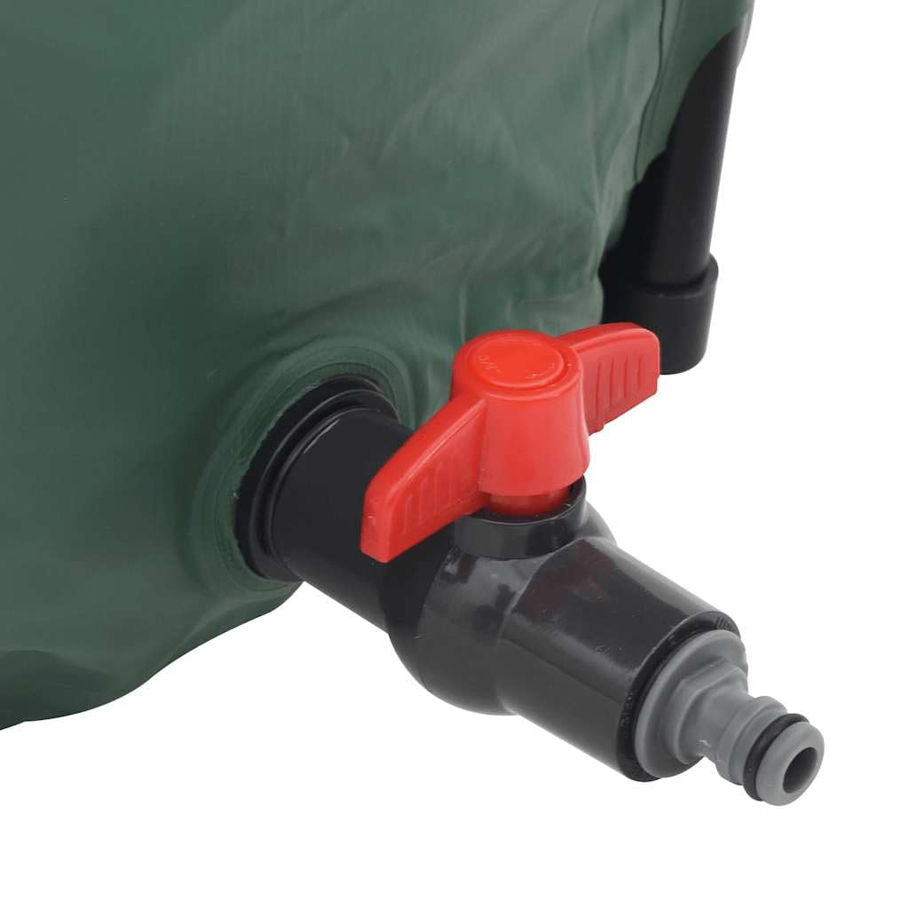 Barilotto pieghevole per acqua piovana 1250 l con rubinetto, serbatoio in PVC e rete anticorrosione, ingresso e uscita filtrati per raccogliere l'acqua pulita, pieghevole per una facile conservazione