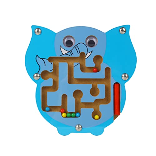 Andux Mini Wooden Magnetisches Labyrinth an Bord Spiel für Kinder MGYX-01(Elefant)