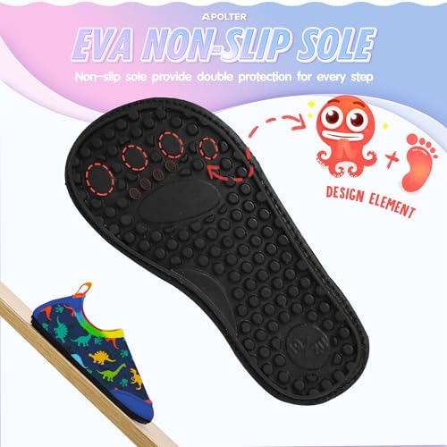 Apolter Baby Boys and Girls Swim Water Shoes Barefoot Aqua Socks Non-Slip for Beach Pool Toddler - Thumbnail 5