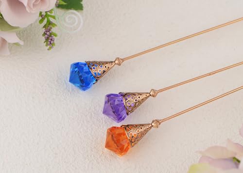 Image of Alilang Classic Vintage 3Pcs Hat Brooch Pin Set with Rhinestone and Pearl Accents for Scarves and Hats Lapel Pin Accessories