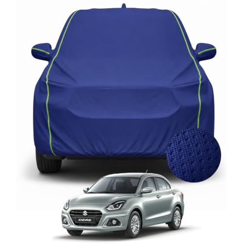 Image of Pivalo Premium Car Cover for Maruti Swift Dzire 100% Waterproof All Weather Protection Dustproof 3 Layer PP & Soft Cotton Inner Lining Fabric Tripple Stitched Secure Fit Full Body Cover (Tiebond Blue)