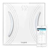 Bluetooth Personenwaage, ISENPENK Körperfettwaage mit IOS und Android App Wireless Digitale Waage...