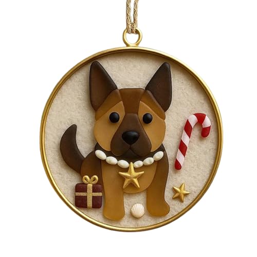 Ornements de chien de Noël pour sapin et décoration de voiture festive