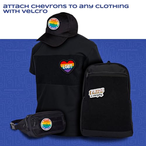 LGBT-Themed Stickers and Patches for Backpack and T-Shirt, 3-Piece Set with Rainbow Flags and Pride Phrase