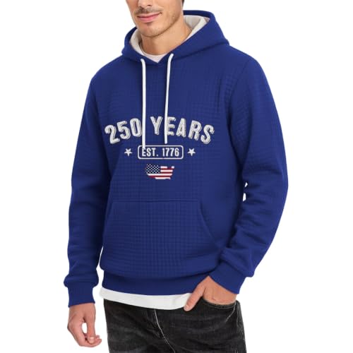 Sudadera con capucha para hombre, diseño Sol de aniversario cómodo y transpirable en talla L