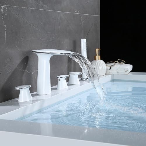 Ensemble de robinetterie de bain cascade à douchette extractible pratique - 3
